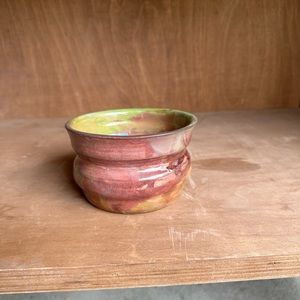 Wheelthrown Pottery Bowl/Vase with Raku Glaze